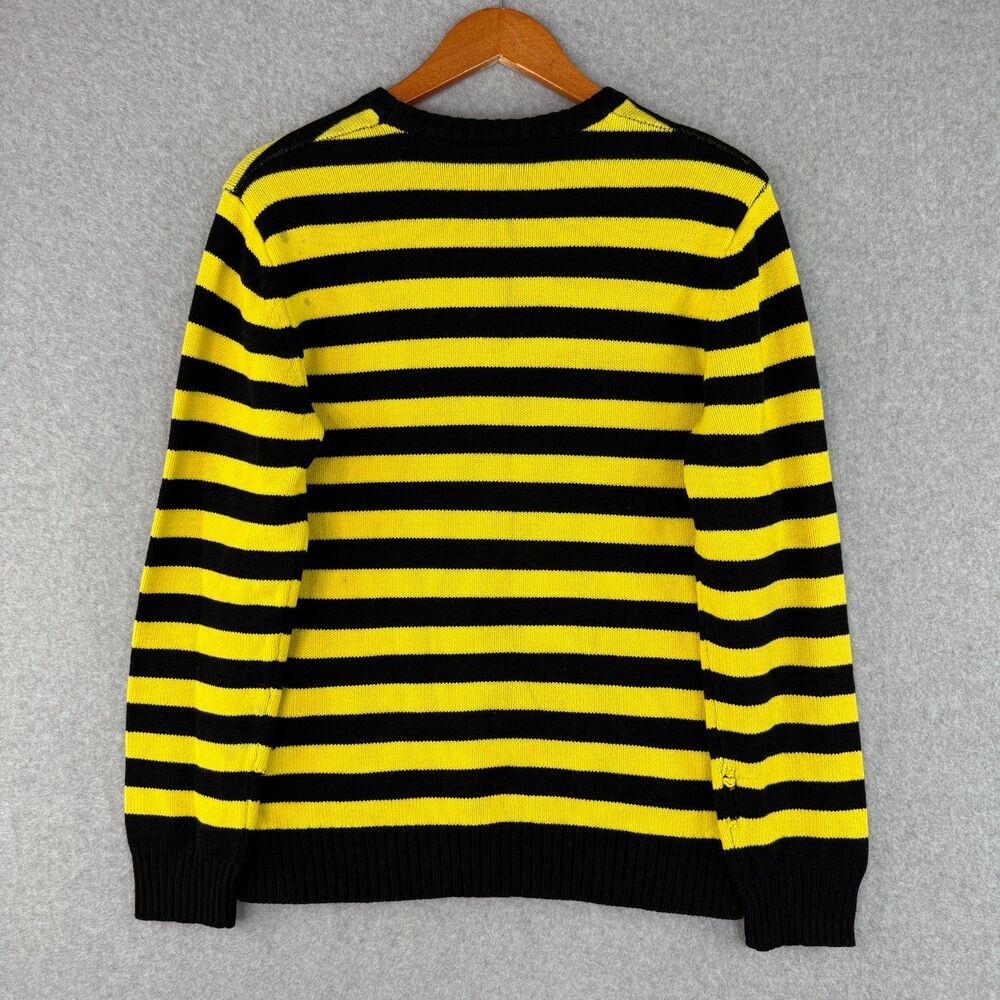 'Peanuts' Snoopy Graphic Yellow/Black Knit Pull Over Sweater Retro Slouchy Sz M - Picture 5 of 9